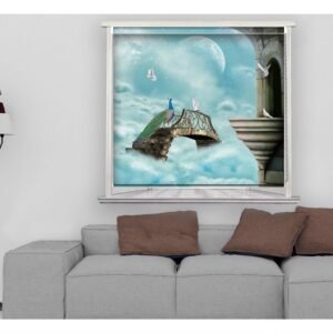 Digital Roller blind with pelment with peacock