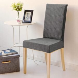 Homics Polyester Dining Chair Cover Removable & Washable Seat Case Stretchable Universal Protective Elastic Slipcover (Gray)